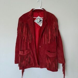 Vintage Red Fringe Jacket